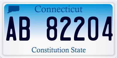 CT license plate AB82204