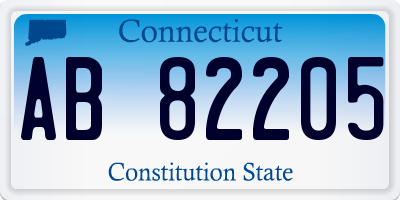 CT license plate AB82205