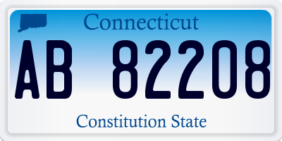 CT license plate AB82208