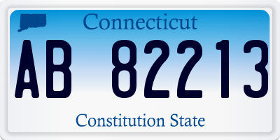 CT license plate AB82213