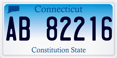 CT license plate AB82216