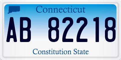 CT license plate AB82218