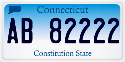 CT license plate AB82222