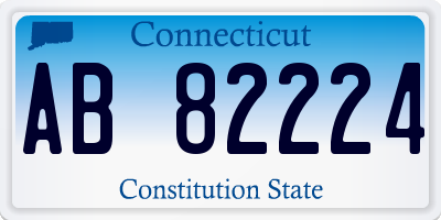 CT license plate AB82224