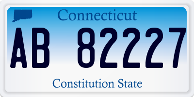 CT license plate AB82227