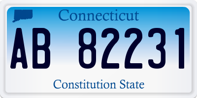 CT license plate AB82231
