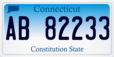 CT license plate AB82233