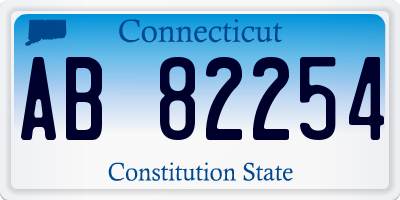 CT license plate AB82254