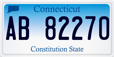 CT license plate AB82270