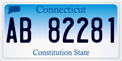 CT license plate AB82281