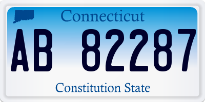 CT license plate AB82287