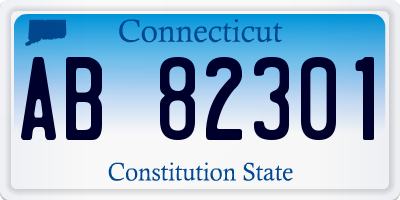 CT license plate AB82301