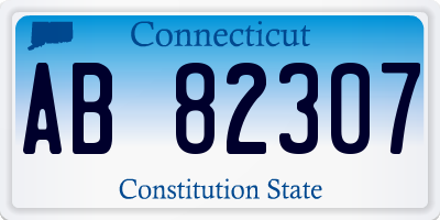 CT license plate AB82307