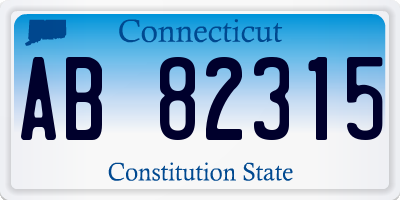 CT license plate AB82315