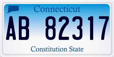 CT license plate AB82317