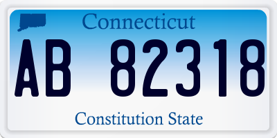 CT license plate AB82318