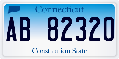 CT license plate AB82320