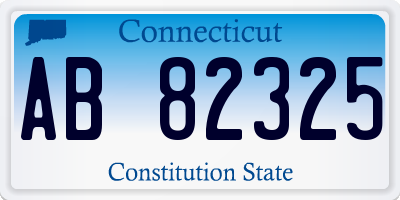 CT license plate AB82325