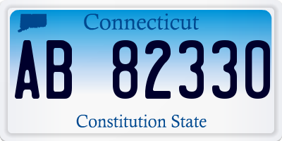 CT license plate AB82330