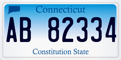 CT license plate AB82334