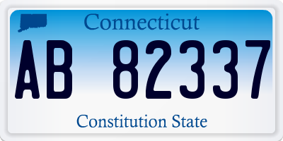 CT license plate AB82337