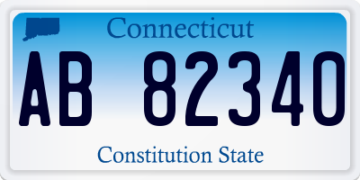 CT license plate AB82340