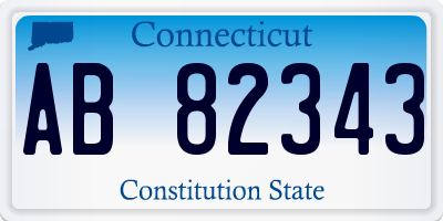 CT license plate AB82343