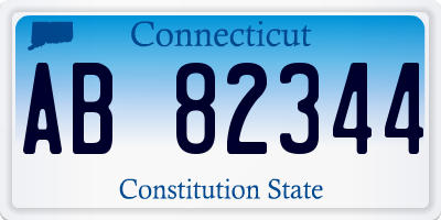 CT license plate AB82344