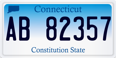 CT license plate AB82357