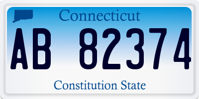 CT license plate AB82374