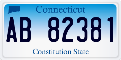 CT license plate AB82381