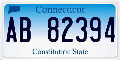 CT license plate AB82394