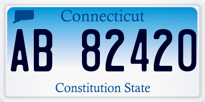 CT license plate AB82420