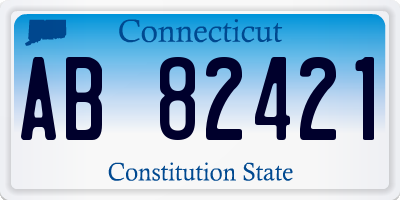 CT license plate AB82421