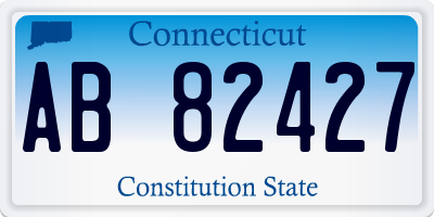 CT license plate AB82427