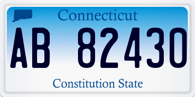 CT license plate AB82430
