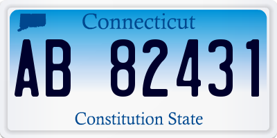 CT license plate AB82431