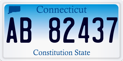 CT license plate AB82437