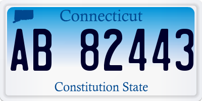 CT license plate AB82443