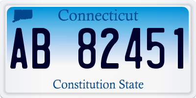 CT license plate AB82451