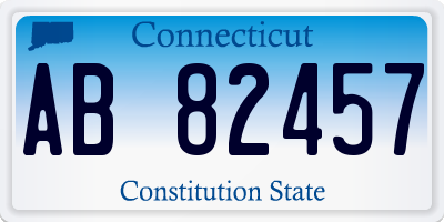 CT license plate AB82457