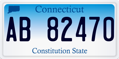 CT license plate AB82470