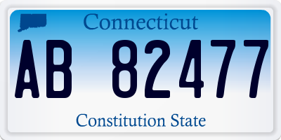 CT license plate AB82477