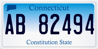 CT license plate AB82494