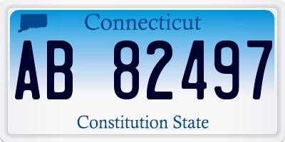 CT license plate AB82497