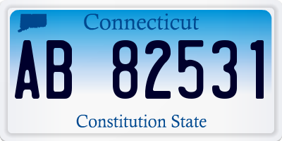 CT license plate AB82531