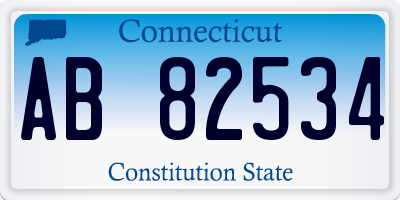 CT license plate AB82534