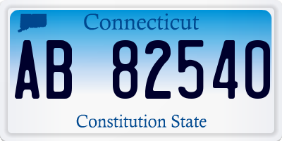 CT license plate AB82540