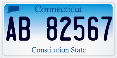 CT license plate AB82567