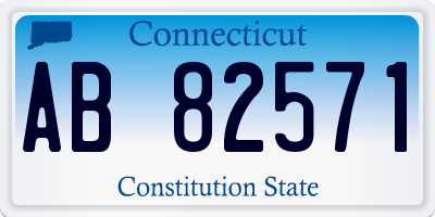 CT license plate AB82571